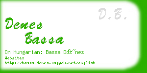 denes bassa business card